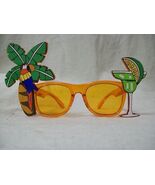 Tropical Palm Tree Margarita Glasses Parrothead Buffett Fan Luau Fun Par... - $179.24 MXN
