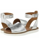 Clarks Artisan Lydie Hala Silver Comfort Flat Leather Sandals Women&#39;s NEW - £40.06 GBP