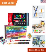 240 Colors Acrylic Paint Markers - Versatile Brush Tip Art Pens for All ... - $127.39