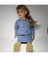 VTG 1999 My Twinn Doll Poseable Blonde Hair Bangs Brown Eyes 23” Blue Dress - £63.23 GBP