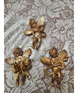 Vintage Gold Tone  Cherub Angel Christmas Ornaments Plastic Collectibles... - $22.95
