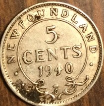 1940 Newfoundland Silver 5 Cents Coin - £5.13 GBP