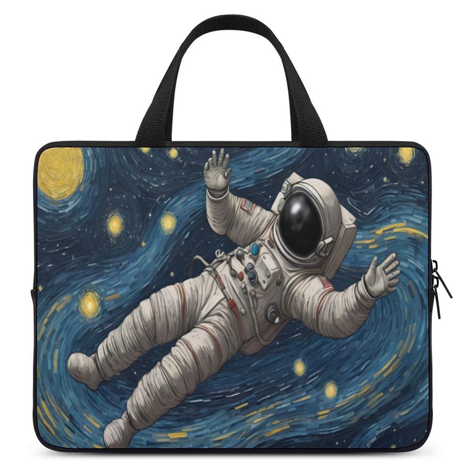 Primary image for Astronaut Van Gogh Starry Night Laptop Bag Neoprene (Multiple Sizes) 