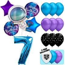 Astronaut Deluxe Balloon Bouquet - Blue Number 7 - £27.23 GBP