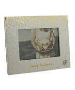 Bambino Gold Dots Baby Shower Photo Frame 6&quot; x 4&quot; Baby Feet Icon - £10.07 GBP