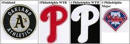 MLB Oakland Athletics Philadelphia Phillies  Badge Iron On Embroidered P... - £7.81 GBP