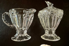 Lenox Meadow Butterfly Crystal Creamer and Sugar Set w Lid Cover Stamped - $39.00