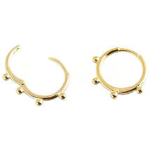 Anyco Earrings Gold Plated Minimalist Simple Glossy Bead Ear Buckle Stud  - £16.27 GBP