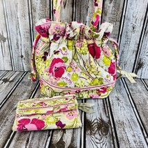 Vera Bradley Make Me BlushGlenna Satchel Drawstring Hand Bag Wallet Purse  - £44.59 GBP