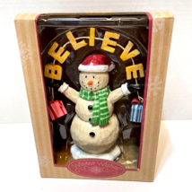 Vintage Kohls Winter Wishes Snowman I Believe Figure Shelf Sitter NOS in Box - £12.44 GBP