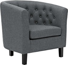 Modway Prospect Upholstered Fabric Contemporary Modern Accent Arm Chair in Gray - £275.07 GBP