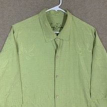 Tommy Bahama Shirt Mens 2XL Green Tropical Aloha Camp Hawaiian Button Up *FLAW - £12.67 GBP