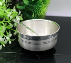 999solid sterling silver bowl &amp; spoon stay baby/kids healthy, silver ves... - £206.02 GBP
