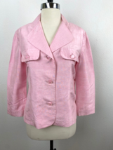 Vintage Womens Pink Raw Silk Blazer Jacket Small Custom Made Large Buttons - £23.35 GBP