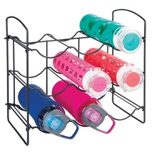 mDesign Metal Wire Free-Standing Water Bottle Rack - Storage Organizer for Kitch - £45.55 GBP