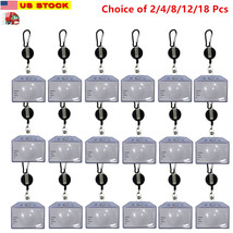 2/4/8/12/18 Pcs Id Card Holder Badge Reel, Belt Clip, Aluminum Keychain,... - $5.93+