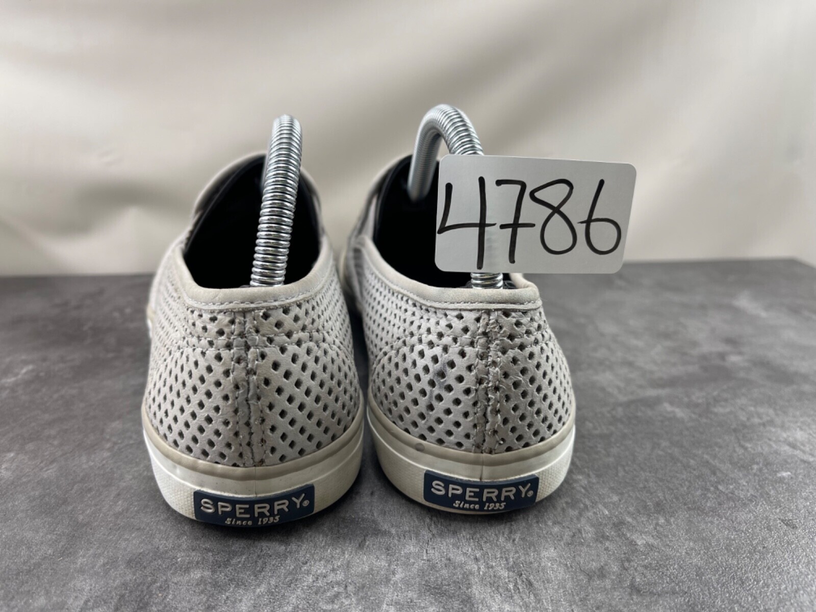 Sperry Top Sider Sneakers Women  8.5 M Seaside Shoes Gray Perforated Leather Item image 7
