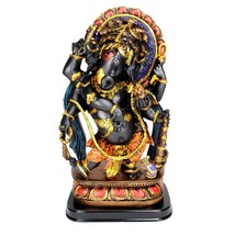GANESHA STATUE 12&quot; Dancing Resin Ganesh Hindu Elephant God QUALITY Black... - £31.41 GBP