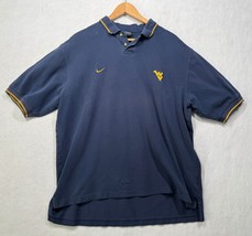 West Virginia University Vintage Nike Team Polo Shirt Navy Blue WVU Mens Size XL - £11.34 GBP