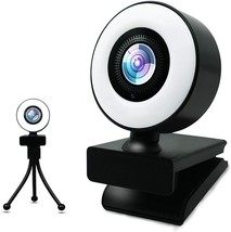 Webcam with Microphone, 2K Streaming Webcam for PC, Laptop, Plug and Streaming - $29.02