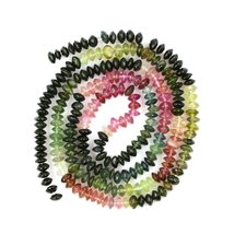 DVG 59.59 Carats TCW Multi-Color 18.5&quot; Length Thread Watermelon Tourmaline Butto - £86.69 GBP