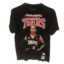 Mitchell and Ness Hardwood Classics Allen Iverson 76ers NBA Black T Shir... - £22.58 GBP