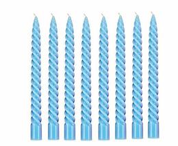 Paraffin Wax Smokeless Scented Sky Blue Colour Twisted Stick Candles Decorations - £17.25 GBP