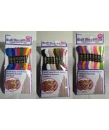 Embroidery Craft Floss 8 Skeins Friendship Bracelets 3 Colors with Instructions - £3.98 GBP