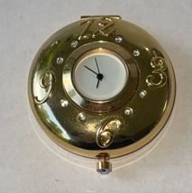 Vintage Estee Lauder Gold Tone Watch Clock Rhinestone Compact Lucidity P... - £77.34 GBP