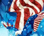 24" X 44" Panel Bald Eagle American Flag USA Patriot Cotton Fabric Panel... - $10.99