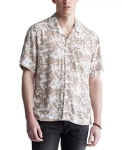 Buffalo David Bitton Men&#39;s Sandro Printed Short Sleeve Camp Shirt Tan-XL - $34.39 CAD