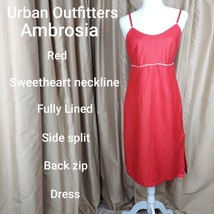 Ambrosia red and white trim detail dress  size M - £9.40 GBP