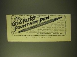 1893 Geo. S. Parker Fountain Pen Ad - £13.82 GBP