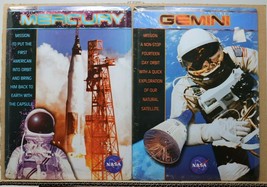 Mercury &amp; Gemini Picture Display Sign Lot of 2 NASA Space Shuttle America USA - £31.12 GBP