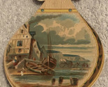Beached Sailboat Victorian Trade Card Die Cut E Wolf Philadelphia VTC 1 - $5.93