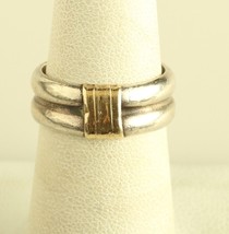 Vintage 14K Solid Yellow Gold and Sterling Silver Atlas Knot Band Ring - £131.20 GBP