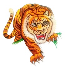 Ferocious Tiger Logo Patch Applique Sew Iron On 5 Inch Paw Embroidered E... - $17.10