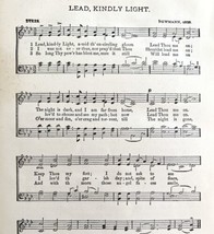 Lead Kindly Light Sheet Music McKinley Memorial Song 1901 Print Victoria... - £19.80 GBP