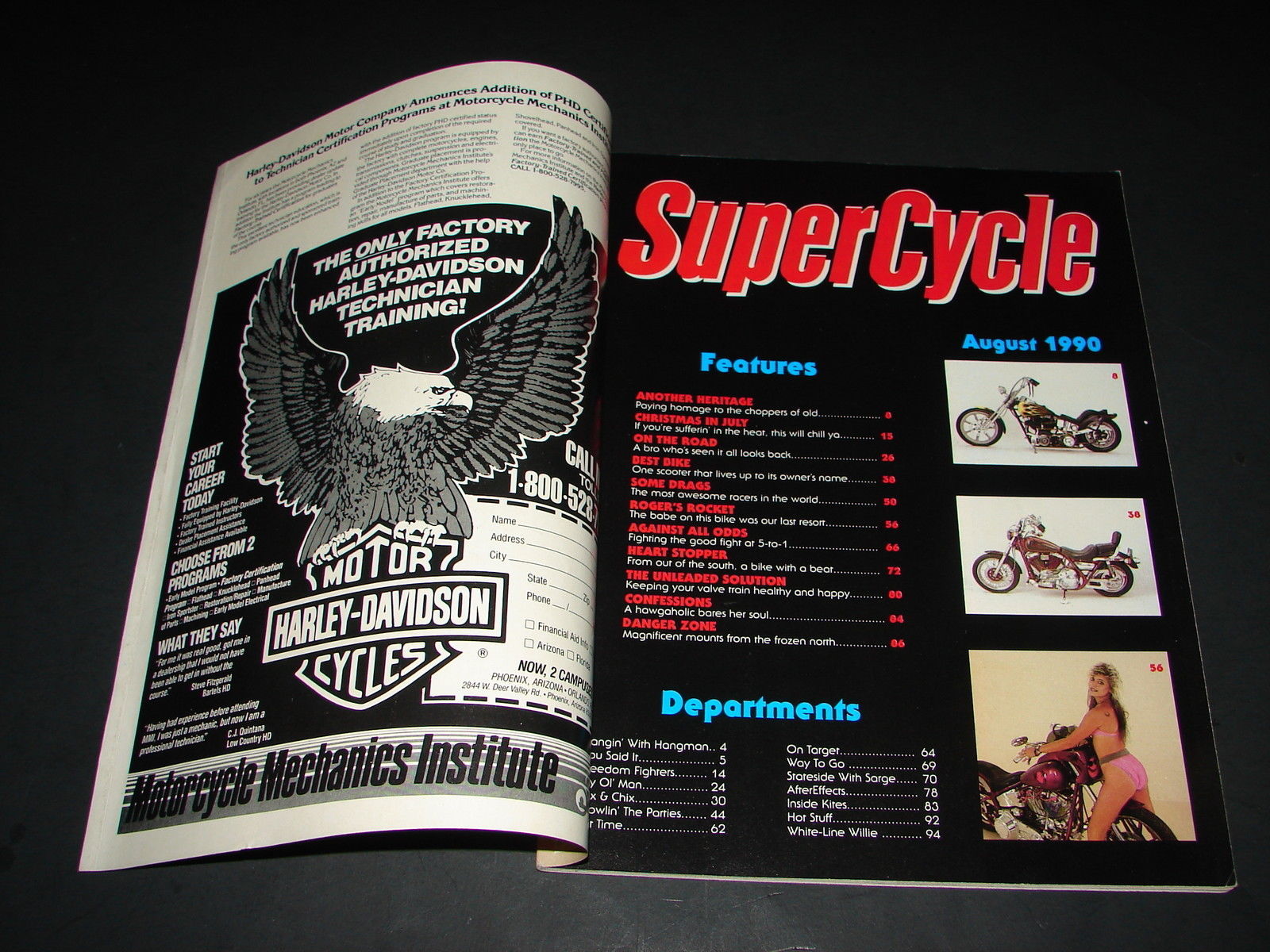 SUPER CYCLE Motorcycle MAGAZINE Aug 1990 Free Camping Near STURGIS Wild ...