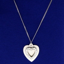 1/3ct TW Diamond Heart Pendant with Chain in 14K White Gold - £303.35 GBP