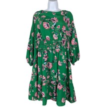 Eliza J Womens Green Floral Balloon Sleeve Mini Dress Size 16 - £27.23 GBP