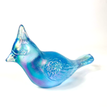 Fenton Blue Jay Iridescent Blue Carnival Glass Cardinal Bird  Figurine - £31.64 GBP