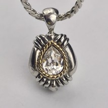 Necklace 20” Jeweled Clear Stone Silver Tone Vintage - £9.88 GBP