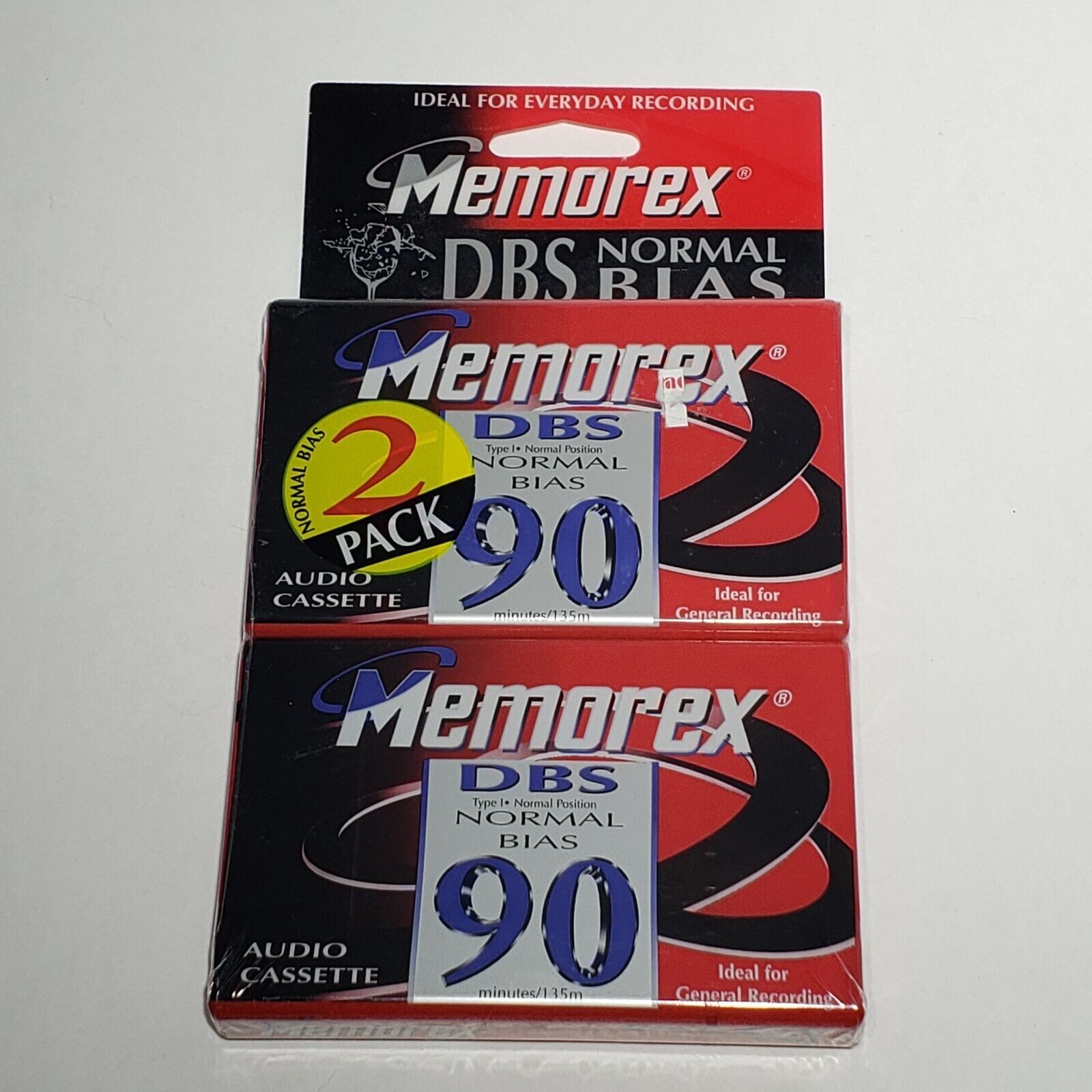 Primary image for Memorex 2 Pack DBS 90 Blank Audio Cassette Tapes Normal Bias New Sealed