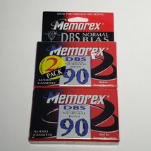 Memorex 2 Pack DBS 90 Blank Audio Cassette Tapes Normal Bias New Sealed - $5.95