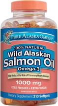 Pure Alaska Omega-3 Wild Alaskan Salmon Oil 1000mg 210 ct - £40.66 GBP