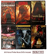 6 Horror DVDs Candyman, Tooth Fairy, Godzilla, Labyrinth, Urban Legends, Hellboy - £18.66 GBP