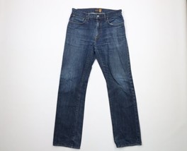 J Crew Mens 30x32 Distressed Slim Straight Leg Denim Jeans Pants Blue Cotton - £35.81 GBP