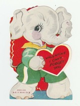 Vintage Valentine Card Elephant Can&#39;t Forget You A-Meri-Card Die-Cut - £6.99 GBP