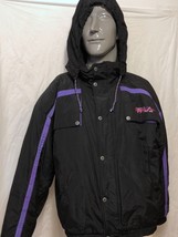 VTG Fila Max Line Black Purple Ski Hooded Jacket Sz 40 Snow Snowboard Wi... - $148.49